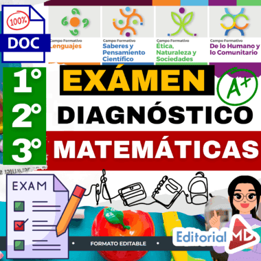 Examen Diagnóstico Matemáticas 1°, 2° y 3° Grado de SECUNDARIA NEM (2025 -2026)