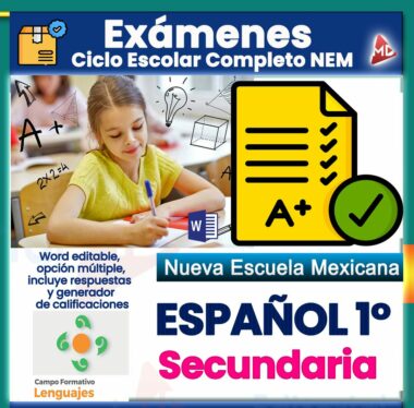 Exámenes Español 1° Grado (Ciclo Escolar Completo) NEM 2025 - 2026