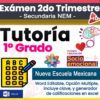 Imagen de portada para un examen de tutoría de primer grado, con gráficos brillantes, íconos para la educación y el aprendizaje socioemocional y resaltado de texto en formato Word editable, opción múltiple, clave de respuestas y generador de Excel.