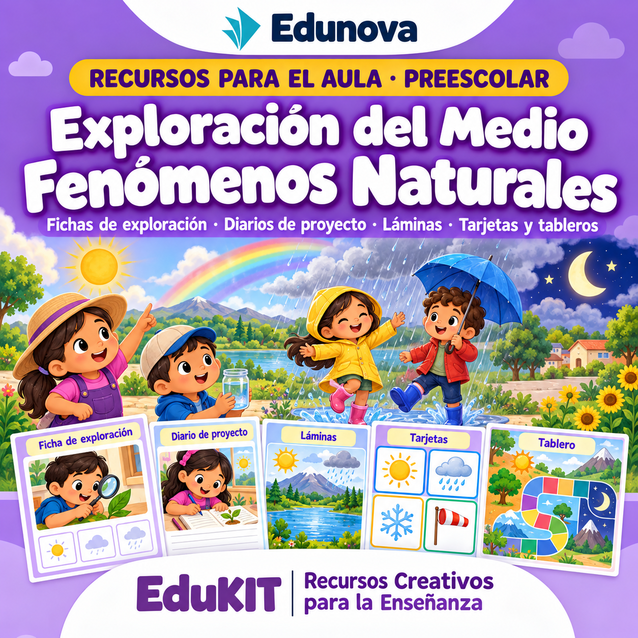 Exploración del Medio: Fenómenos Naturales para Preescolar | 45 Recursos Imprimibles, Experimentos y Portal Interactivo 1 Exploración del Medio: Fenómenos Naturales para Preescolar | 45 Recursos Imprimibles, Experimentos y Portal Interactivo