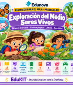 Exploración del Medio: Seres Vivos para Preescolar | 16 Fichas de Observación, 18 Tarjetas, 3 Juegos y Portal con Voz