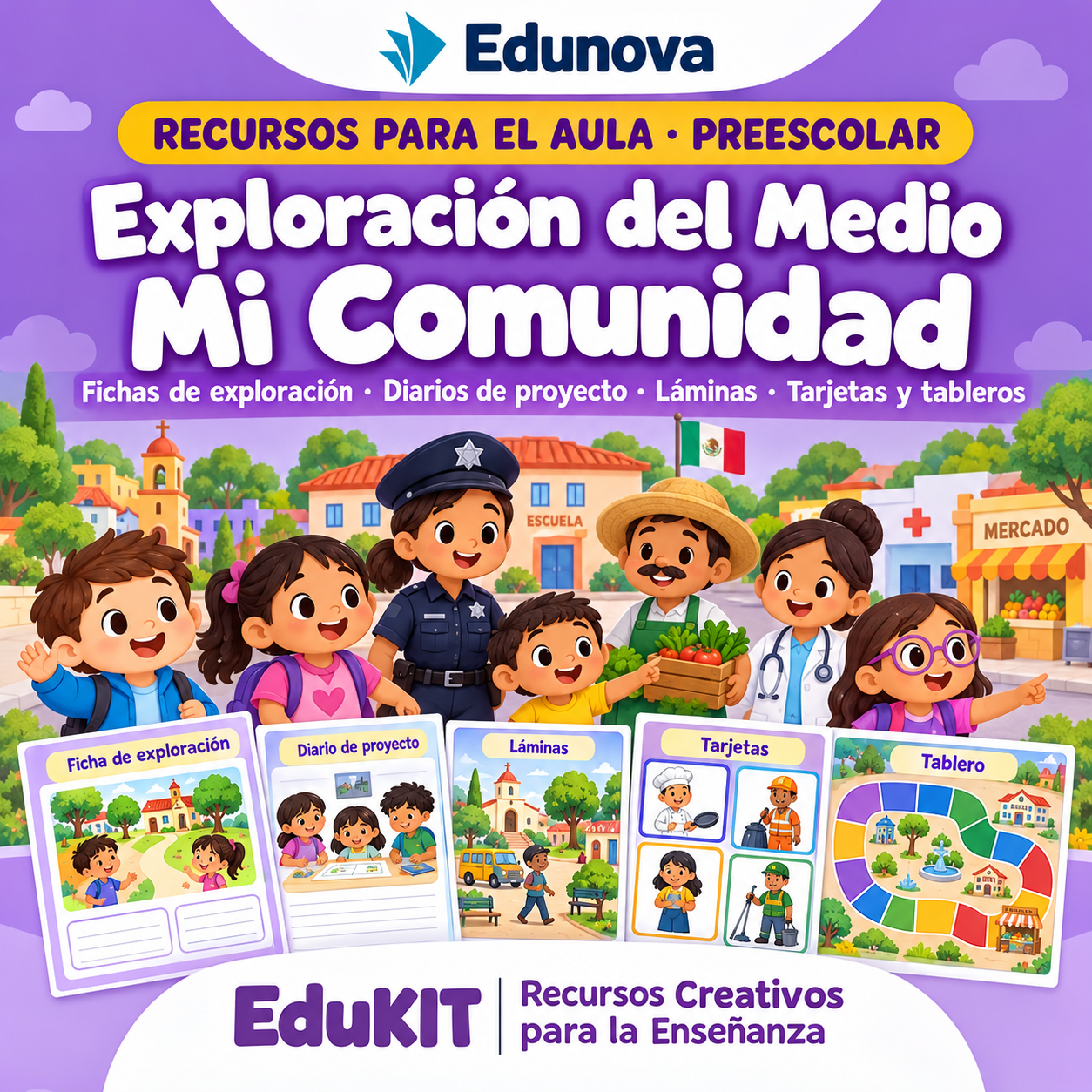 Exploración del Medio: Mi Comunidad para Preescolar | 45 Recursos Imprimibles, 10 Sesiones y Portal Interactivo 1 Exploración del Medio: Mi Comunidad para Preescolar | 45 Recursos Imprimibles, 10 Sesiones y Portal Interactivo