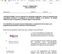 Exámenes 2do trimestre Formación Cívica y Ética 1 Secundaria