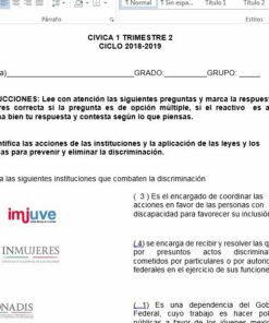 Exámenes 2do trimestre Formación Cívica y Ética 1 Secundaria