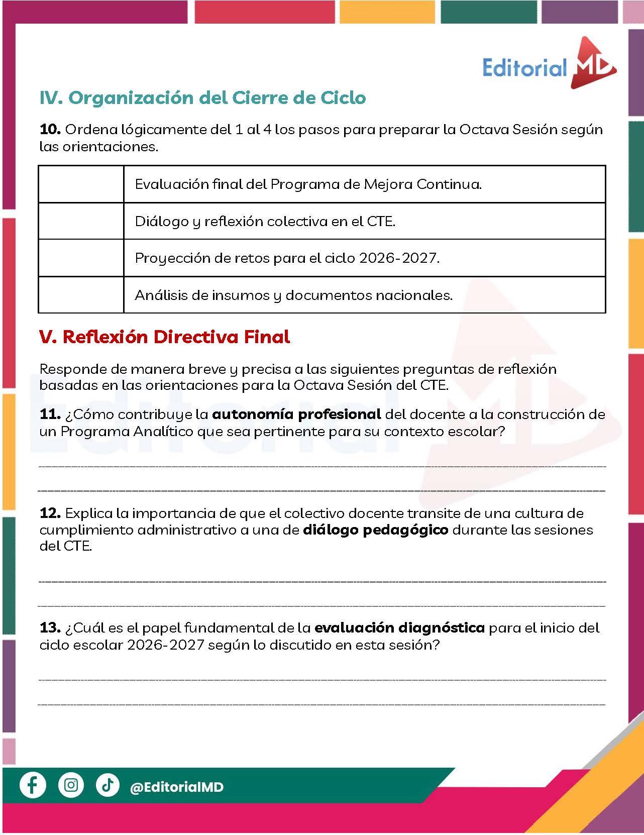 Productos Contestados CTE 8va Sesión Junio 2026 Consejo Técnico Escolar (Todos los Niveles) 14 Productos Contestados CTE 8va Sesión Junio 2026 Consejo Técnico Escolar (Todos los Niveles) - Image 14
