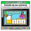 Fracciones: medios tercios cuartos Estudio de los números Matemáticas Grado Primaria Fichas Digitales