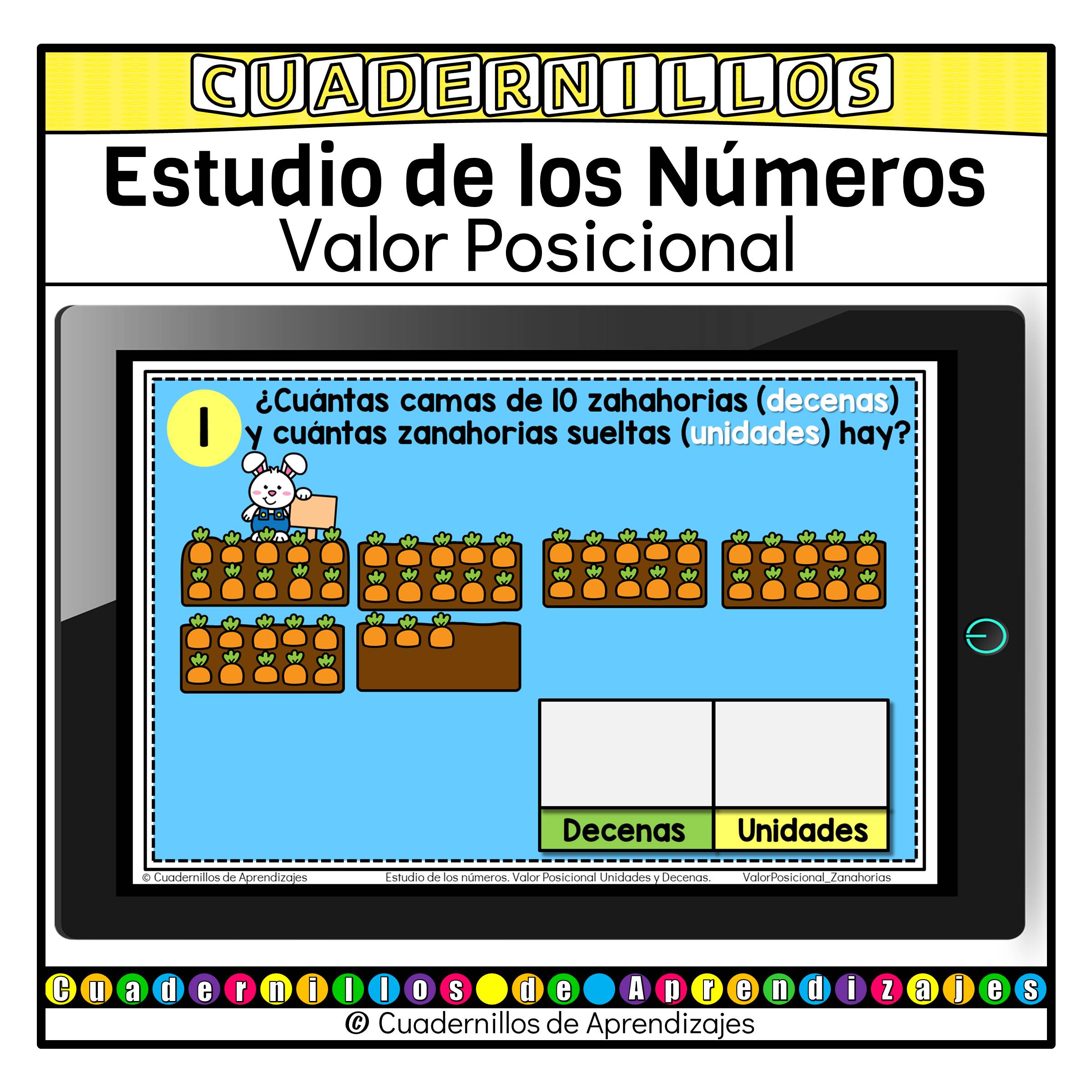 Valor Posicional Unidades y Decenas Zanahorias Estudio de los Números Matemáticas Primer Grado Fichas Digitales 1 Valor Posicional Unidades y Decenas Zanahorias Estudio de los Números Matemáticas Primer Grado Fichas Digitales