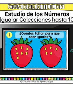 Igualar Colecciones hasta 10 Estudio de los Números Matemáticas Primer Grado Primaria Fichas Digitales