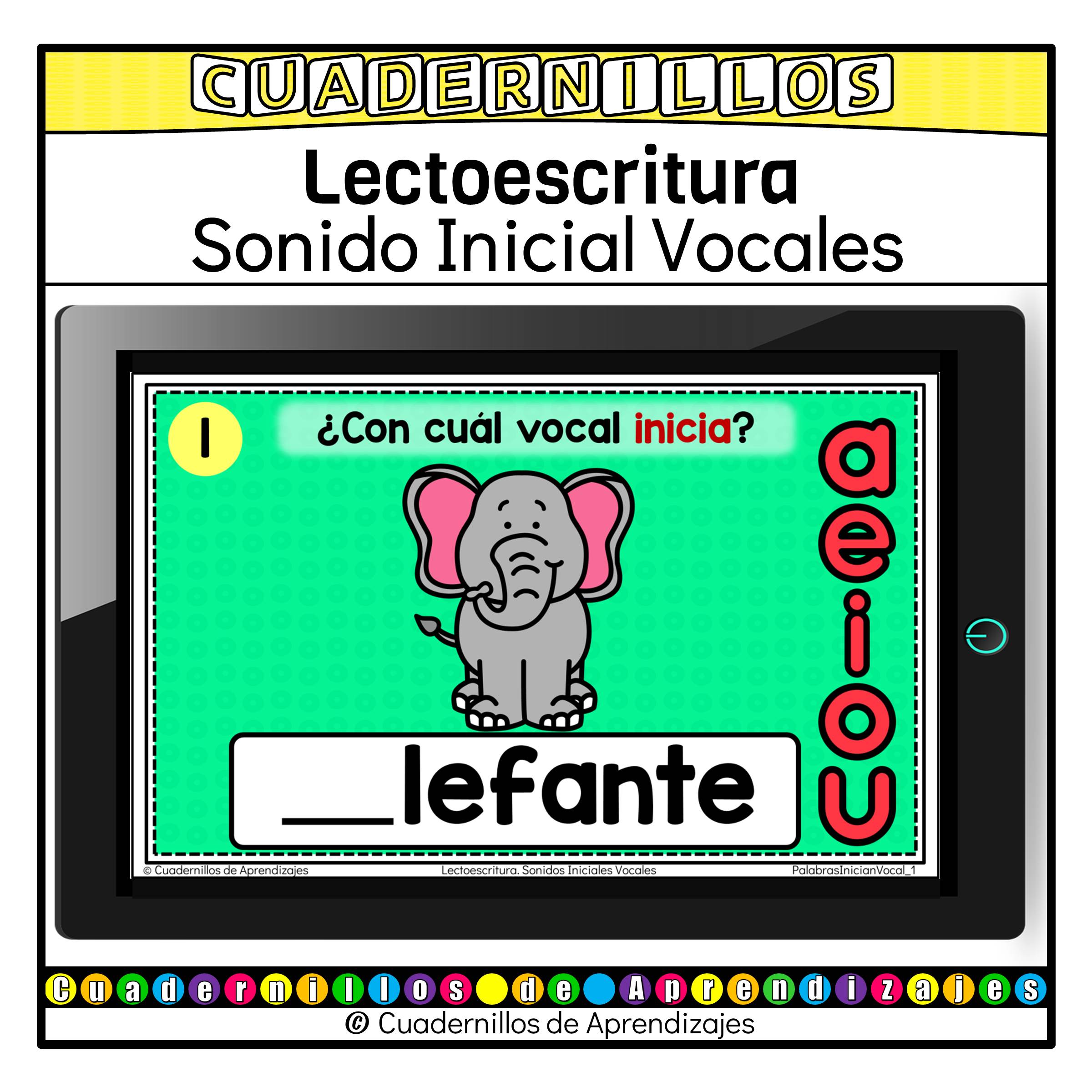 Palabras Inician Vocales Lectoescritura Preescolar Primer Grado Fichas Digitales 1 Palabras Inician Vocales Lectoescritura Preescolar Primer Grado Fichas Digitales