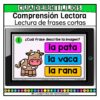 Lectura Frases Cortas Comprensión Lectora Español Primer Grado Primaria Fichas Digitales