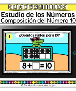 Composición del Número 10 Caimán Estudio de los Números Matemáticas Primer Grado Fichas Digitales