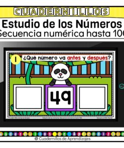 Secuencia Numérica hasta 100 Panda Estudio de los Números Matemáticas Primer Grado Fichas Digitales