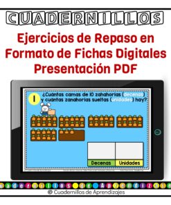Valor Posicional Unidades y Decenas Zanahorias Estudio de los Números Matemáticas Primer Grado Fichas Digitales 11 Fichas Digitales PDA Cuadernillos de Aprendizajes 2 1