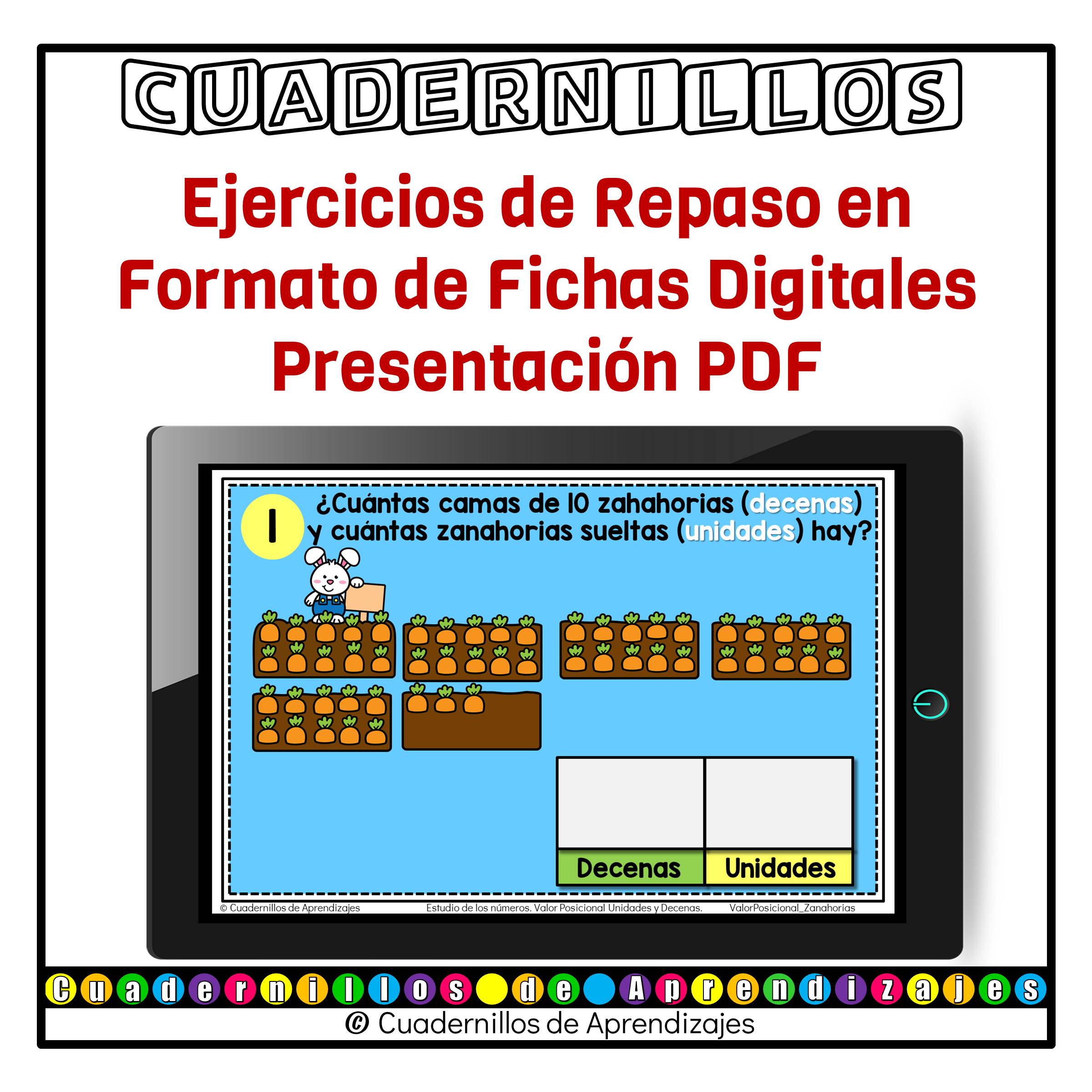 Valor Posicional Unidades y Decenas Zanahorias Estudio de los Números Matemáticas Primer Grado Fichas Digitales 2 Valor Posicional Unidades y Decenas Zanahorias Estudio de los Números Matemáticas Primer Grado Fichas Digitales - Image 2