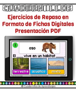 Hábitats terrestre acuático y mixto. Plantas animales y el entorno natural. Los seres vivos Primaria Fichas Digitales 11 Fichas Digitales PDA Cuadernillos de Aprendizajes 2 16