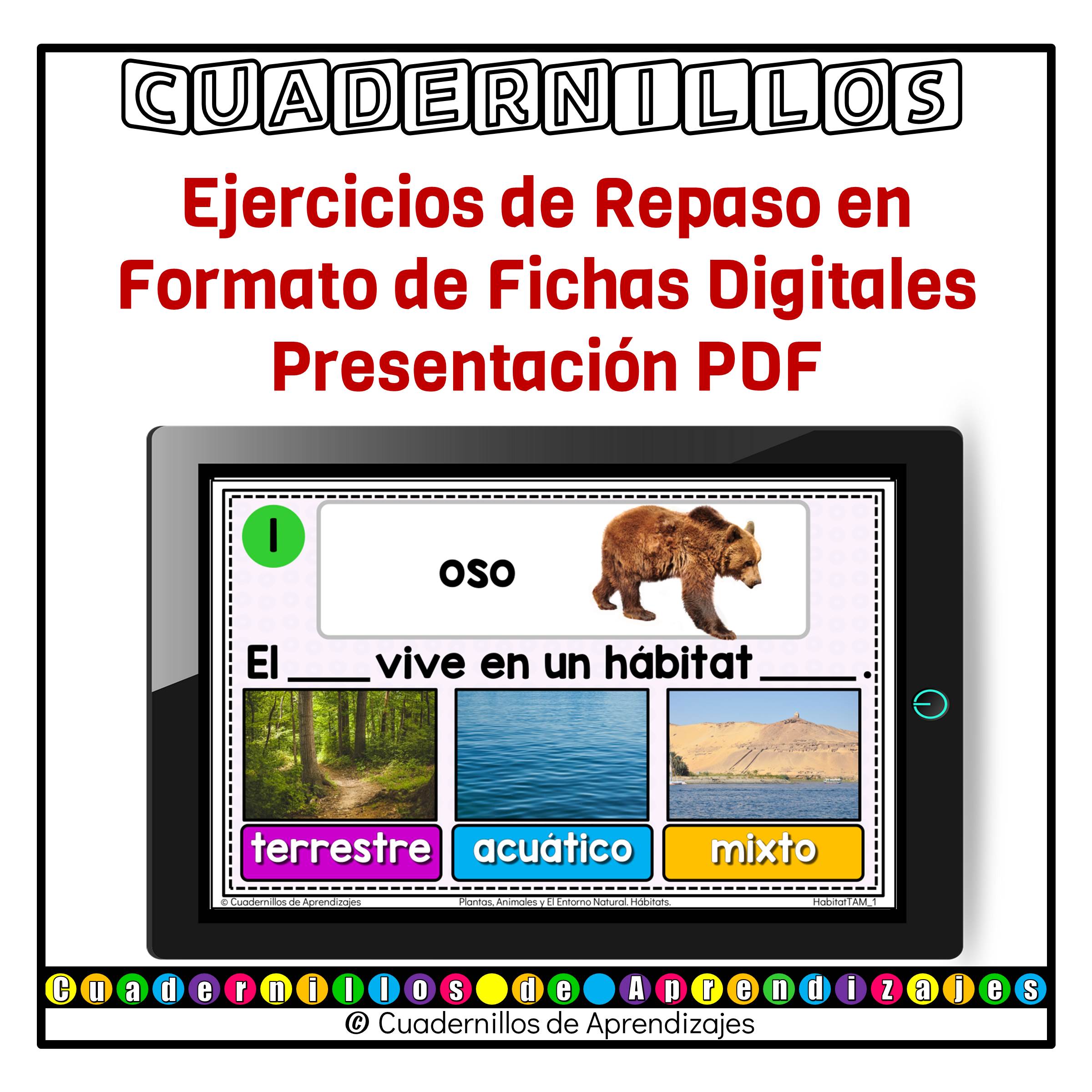 Hábitats terrestre acuático y mixto. Plantas animales y el entorno natural. Los seres vivos Primaria Fichas Digitales 2 Hábitats terrestre acuático y mixto. Plantas animales y el entorno natural. Los seres vivos Primaria Fichas Digitales - Image 2