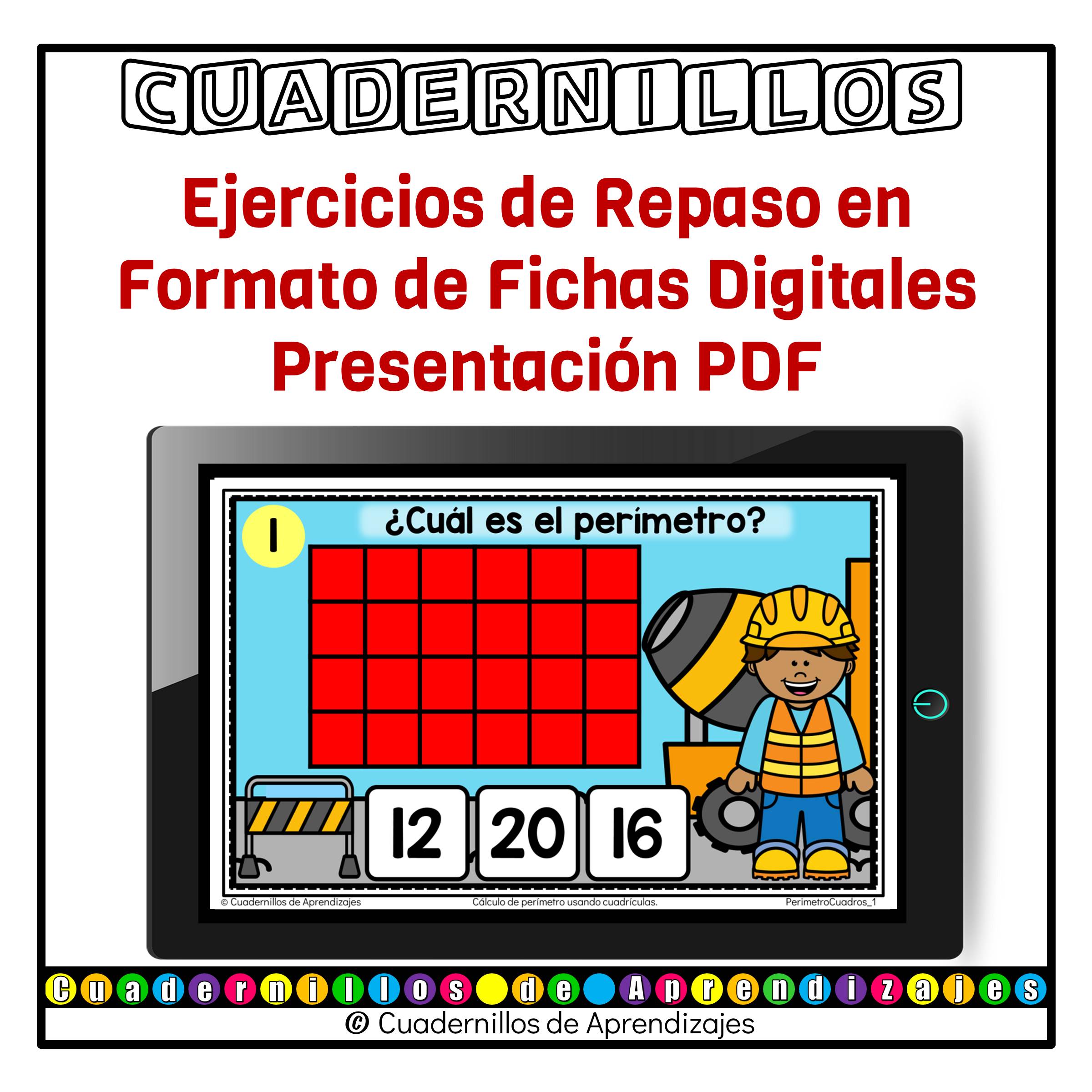 Perímetro con cuadrícula Calculo de perímetro Matemáticas Primaria Fichas Digitales 2 Perímetro con cuadrícula Calculo de perímetro Matemáticas Primaria Fichas Digitales - Image 2