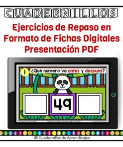 Secuencia Numérica hasta 100 Panda Estudio de los Números Matemáticas Primer Grado Fichas Digitales 11 Fichas Digitales PDA Cuadernillos de Aprendizajes 2 4