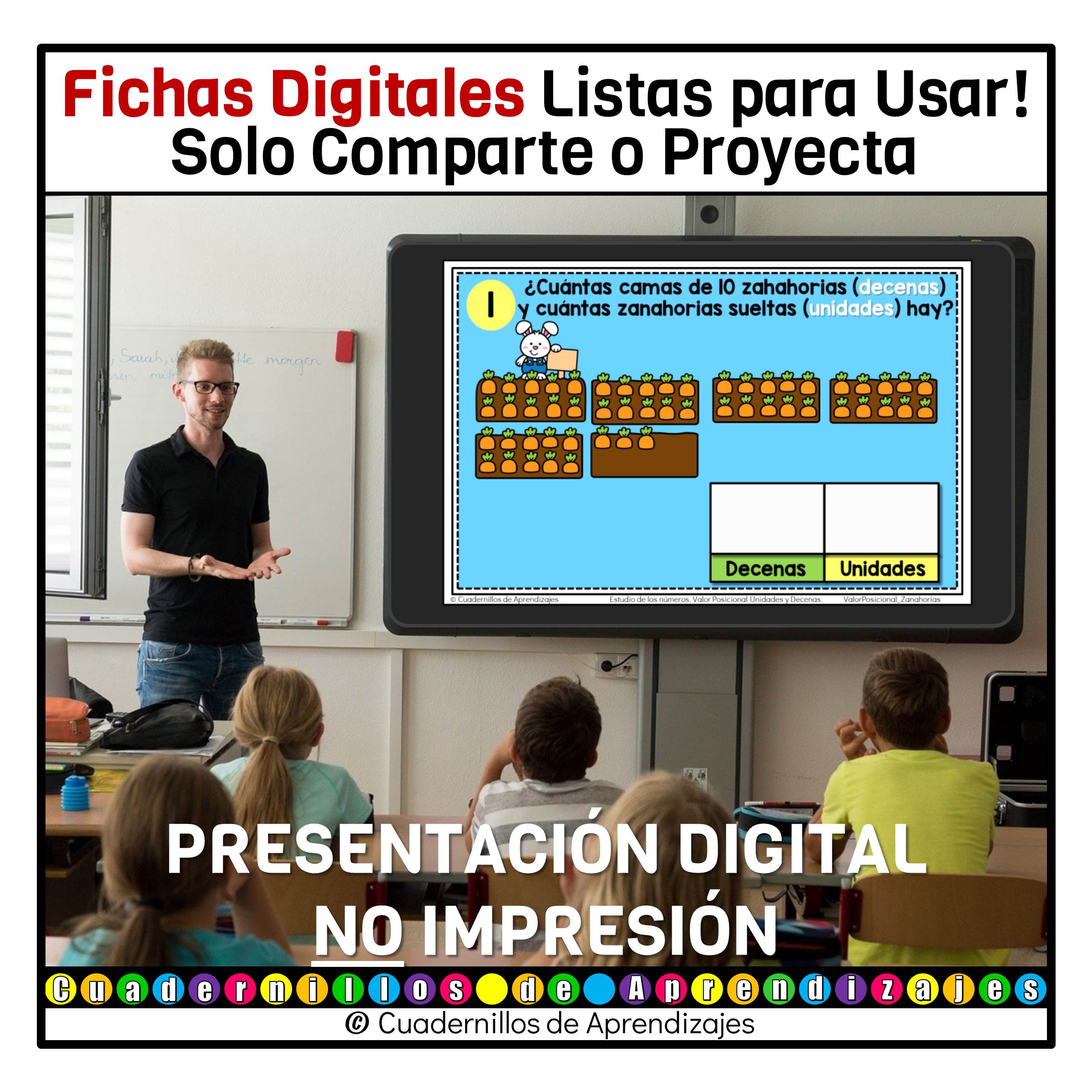 Valor Posicional Unidades y Decenas Zanahorias Estudio de los Números Matemáticas Primer Grado Fichas Digitales 3 Valor Posicional Unidades y Decenas Zanahorias Estudio de los Números Matemáticas Primer Grado Fichas Digitales - Image 3