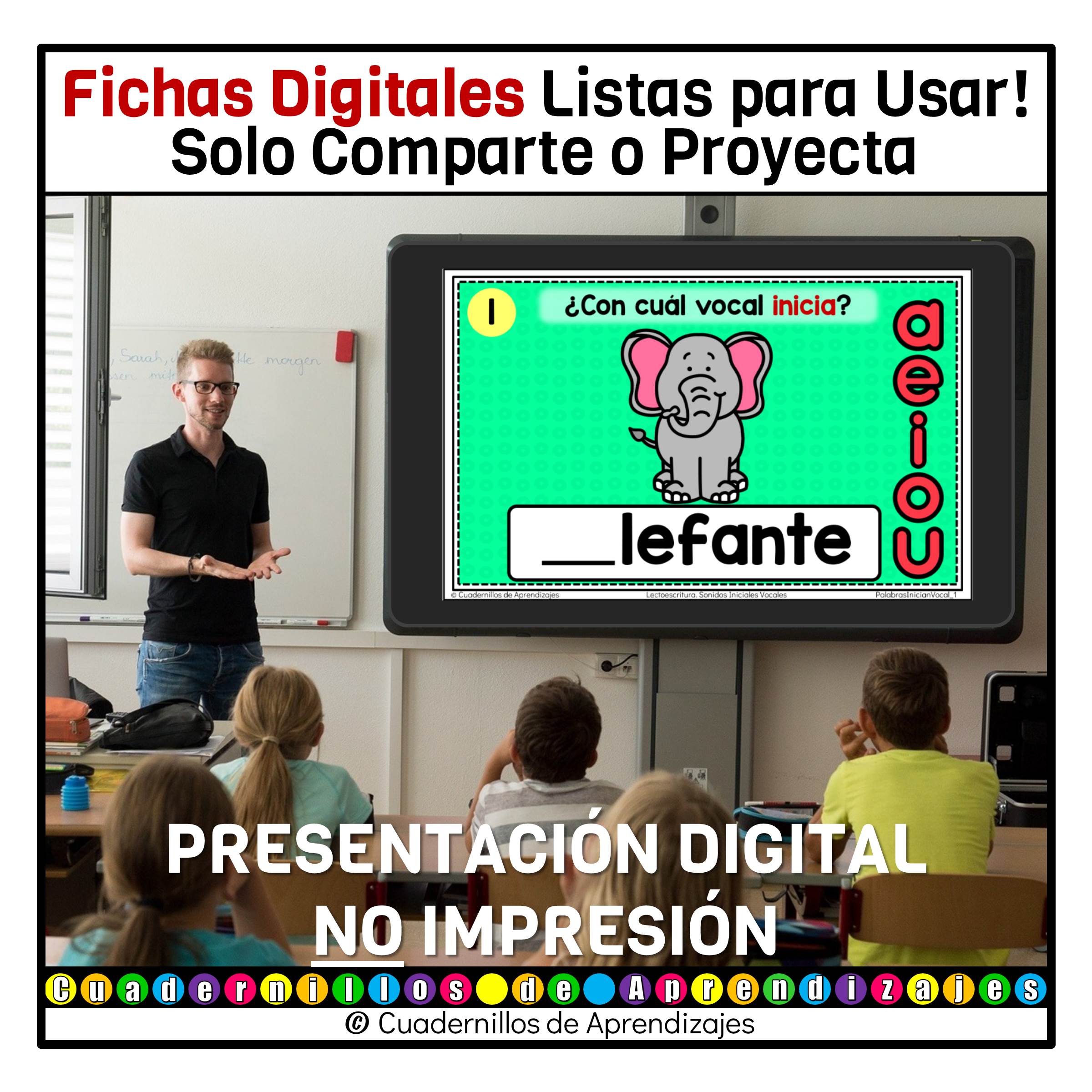 Palabras Inician Vocales Lectoescritura Preescolar Primer Grado Fichas Digitales 3 Palabras Inician Vocales Lectoescritura Preescolar Primer Grado Fichas Digitales - Image 3