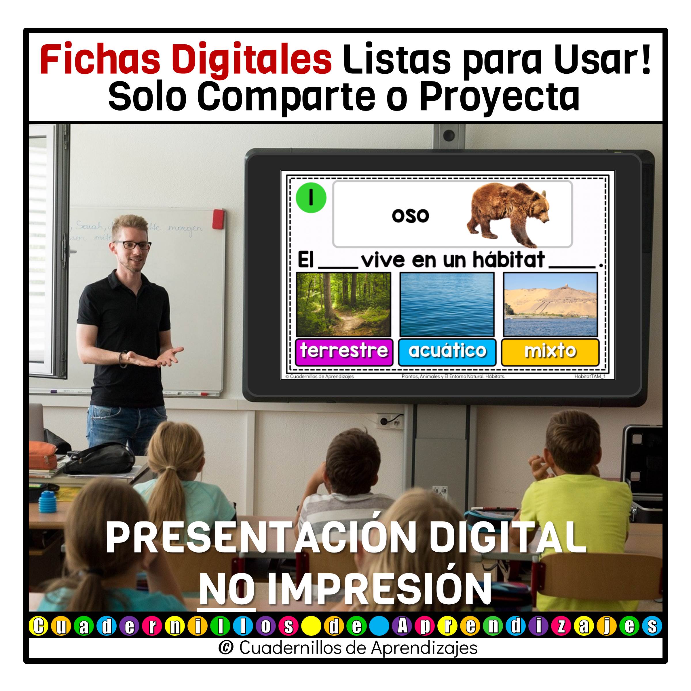 Hábitats terrestre acuático y mixto. Plantas animales y el entorno natural. Los seres vivos Primaria Fichas Digitales 3 Hábitats terrestre acuático y mixto. Plantas animales y el entorno natural. Los seres vivos Primaria Fichas Digitales - Image 3