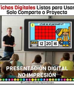 Perímetro con cuadrícula Calculo de perímetro Matemáticas Primaria Fichas Digitales 12 Fichas Digitales PDA Cuadernillos de Aprendizajes 3 17