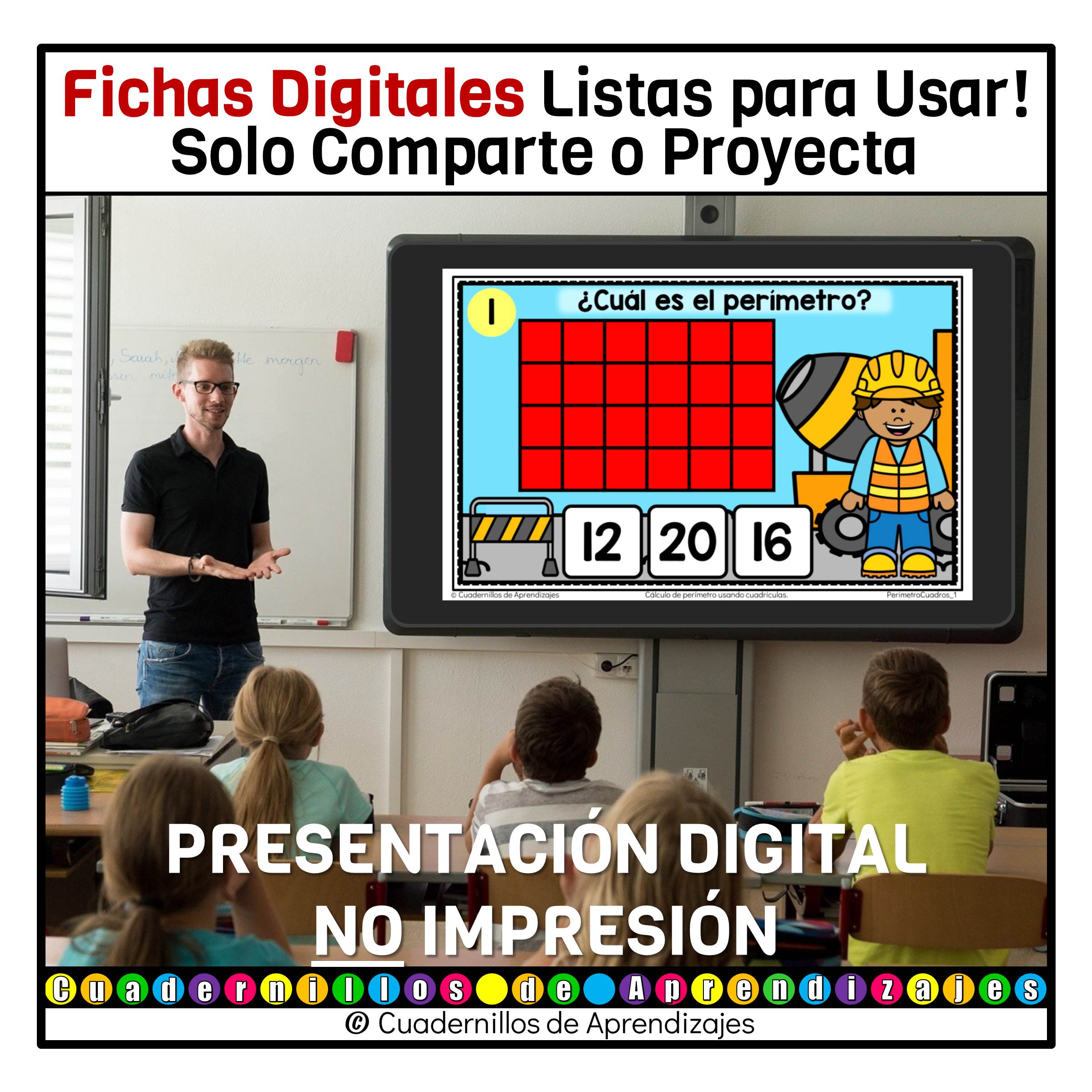 Perímetro con cuadrícula Calculo de perímetro Matemáticas Primaria Fichas Digitales 3 Perímetro con cuadrícula Calculo de perímetro Matemáticas Primaria Fichas Digitales - Image 3