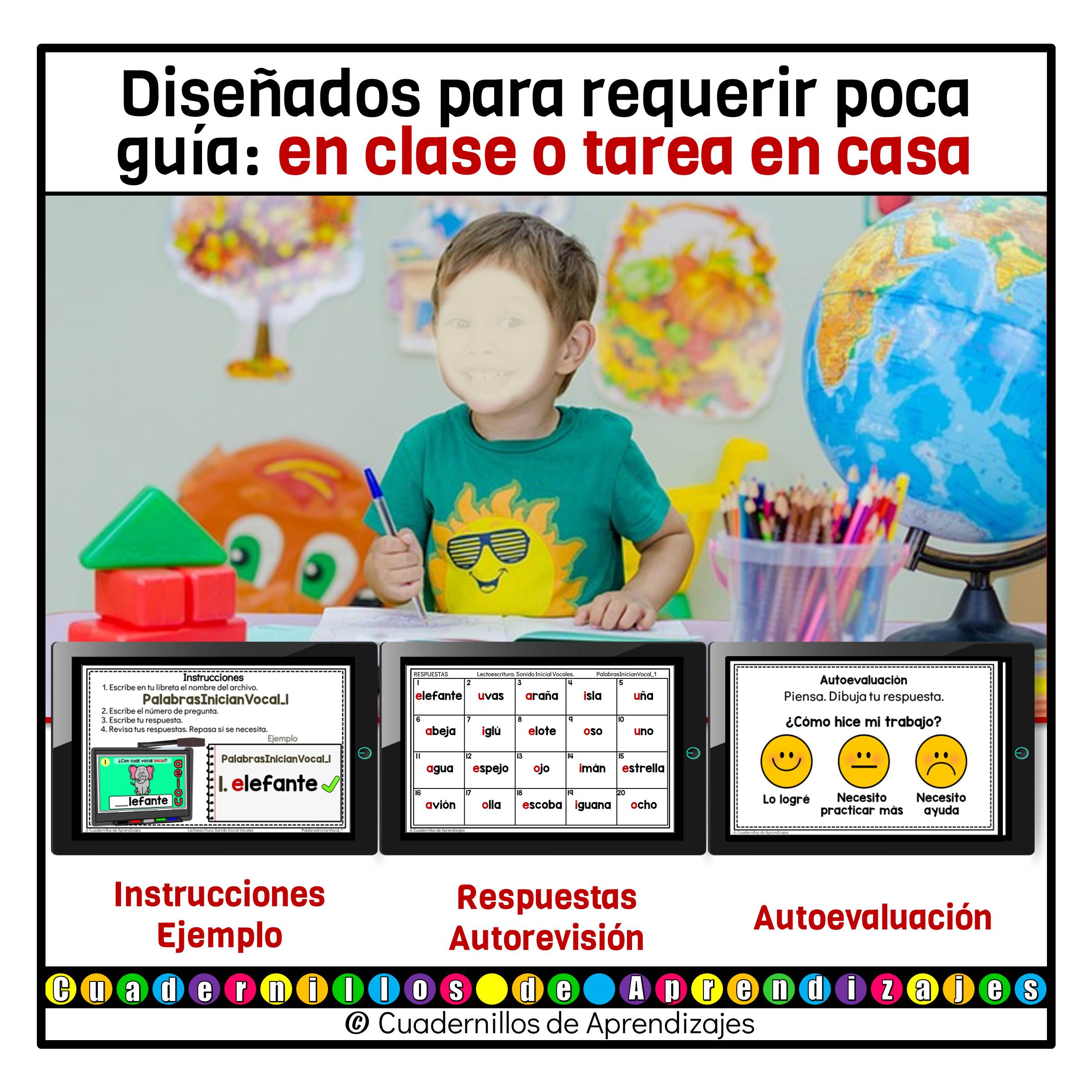 Palabras Inician Vocales Lectoescritura Preescolar Primer Grado Fichas Digitales 5 Palabras Inician Vocales Lectoescritura Preescolar Primer Grado Fichas Digitales - Image 5