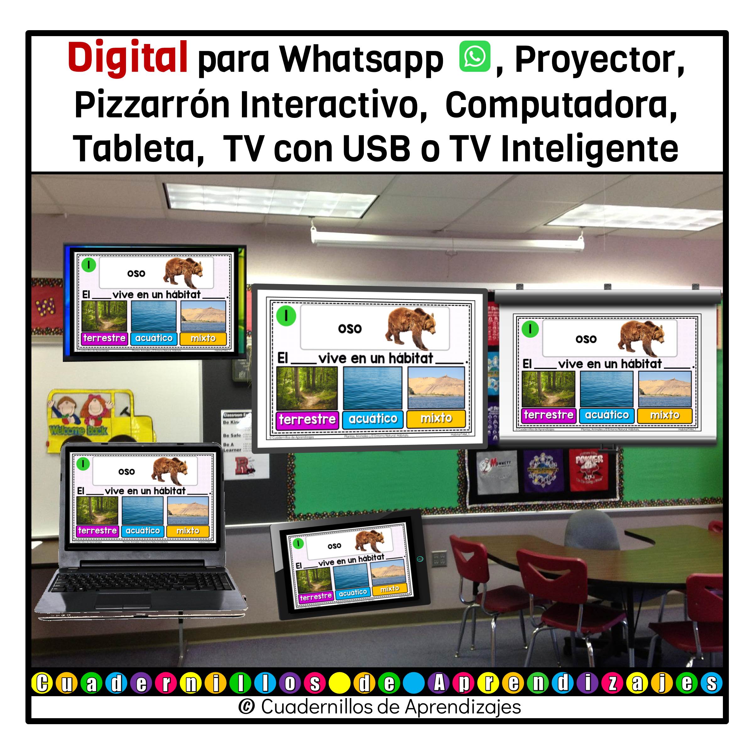 Hábitats terrestre acuático y mixto. Plantas animales y el entorno natural. Los seres vivos Primaria Fichas Digitales 6 Hábitats terrestre acuático y mixto. Plantas animales y el entorno natural. Los seres vivos Primaria Fichas Digitales - Image 6