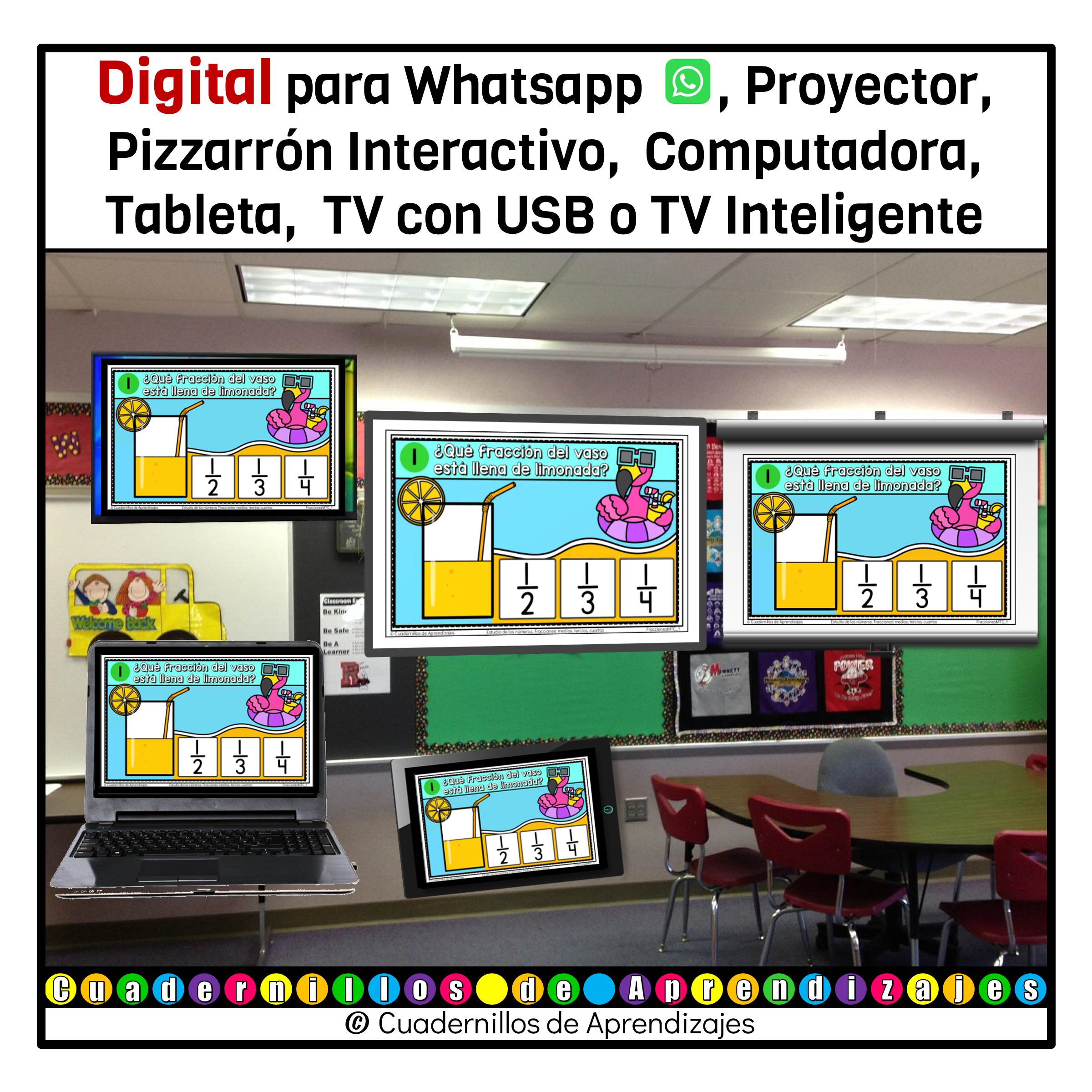 Fracciones: medios tercios cuartos Estudio de los números Matemáticas Grado Primaria Fichas Digitales 6 Fracciones: medios tercios cuartos Estudio de los números Matemáticas Grado Primaria Fichas Digitales - Image 6