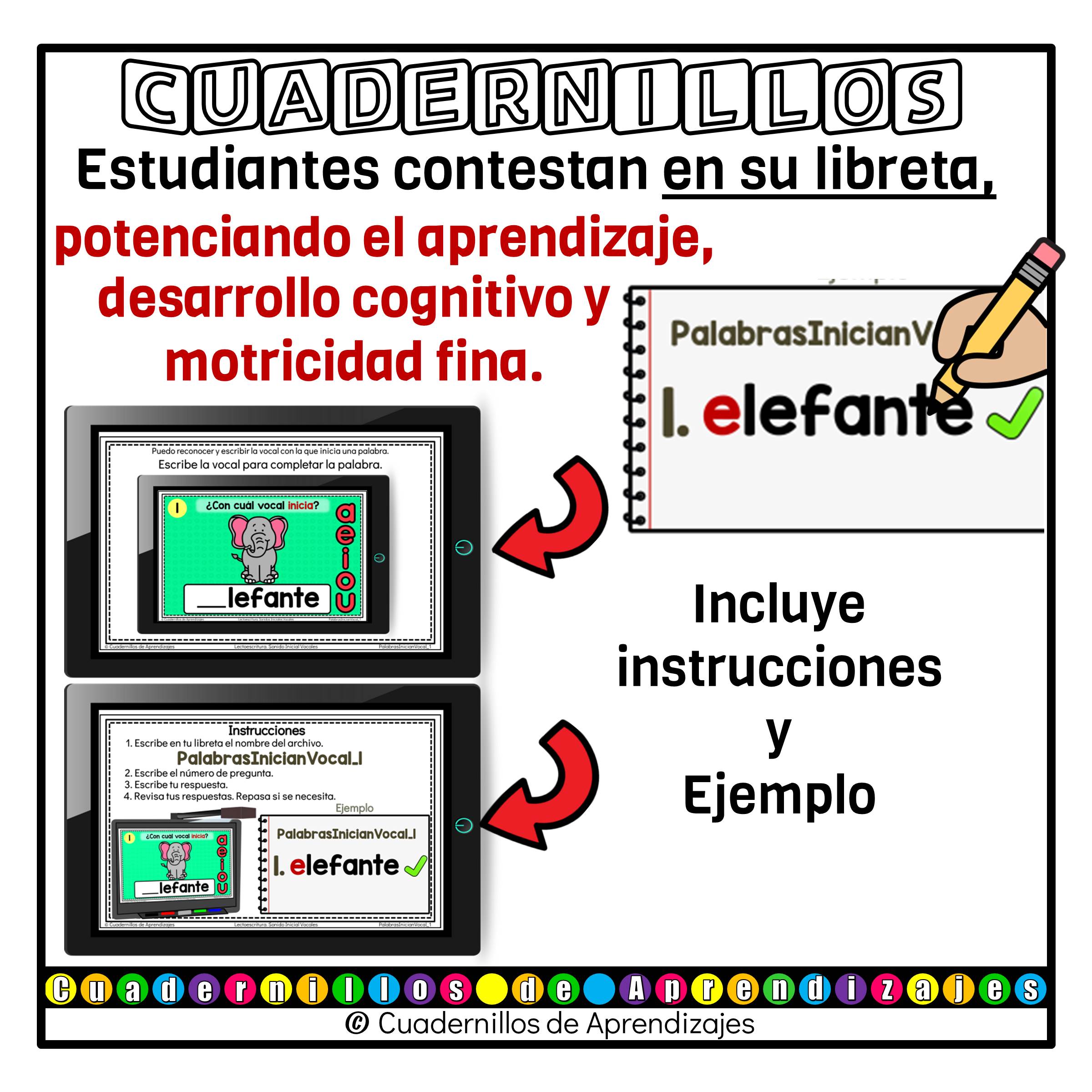 Palabras Inician Vocales Lectoescritura Preescolar Primer Grado Fichas Digitales 7 Palabras Inician Vocales Lectoescritura Preescolar Primer Grado Fichas Digitales - Image 7