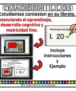 Perímetro con cuadrícula Calculo de perímetro Matemáticas Primaria Fichas Digitales 16 Fichas Digitales PDA Cuadernillos de Aprendizajes 7 17