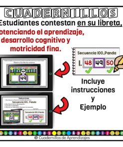 Secuencia Numérica hasta 100 Panda Estudio de los Números Matemáticas Primer Grado Fichas Digitales 16 Fichas Digitales PDA Cuadernillos de Aprendizajes 7 4