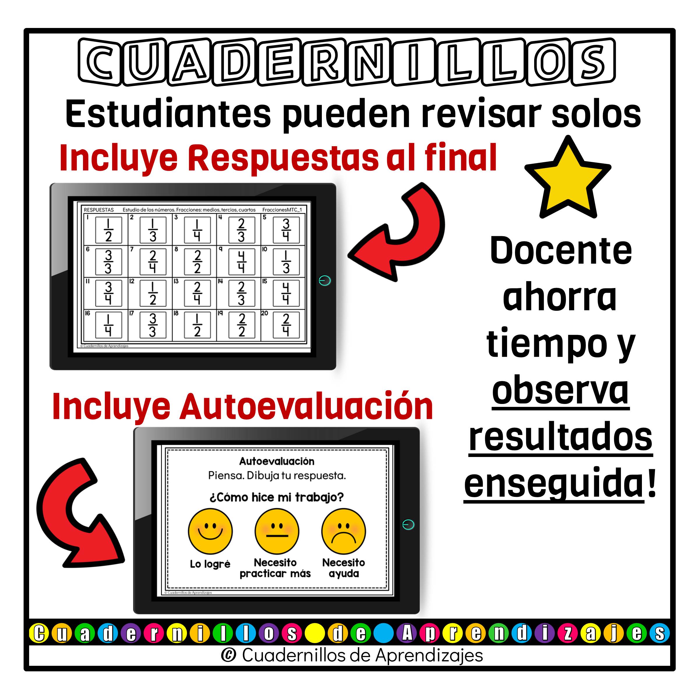 Fracciones: medios tercios cuartos Estudio de los números Matemáticas Grado Primaria Fichas Digitales 8 Fracciones: medios tercios cuartos Estudio de los números Matemáticas Grado Primaria Fichas Digitales - Image 8