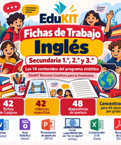 Fichas de Trabajo de Inglés para Secundaria 1.°, 2.° y 3.° | 42 Fichas y los 14 Contenidos