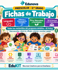 Fichas de Trabajo Preescolar 3° | 41 Fichas Imprimibles, 123 Actividades y Portal Proyectable · Todos los Contenidos NEM
