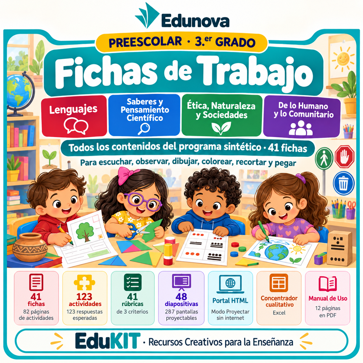 Fichas de Trabajo Preescolar 3° | 41 Fichas Imprimibles, 123 Actividades y Portal Proyectable · Todos los Contenidos NEM 1 Fichas de Trabajo Preescolar 3° | 41 Fichas Imprimibles, 123 Actividades y Portal Proyectable · Todos los Contenidos NEM