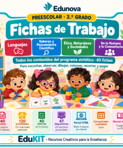 Fichas de Trabajo Preescolar 2° | 40 Fichas Imprimibles, 120 Actividades y Portal Proyectable · Todos los Contenidos NEM