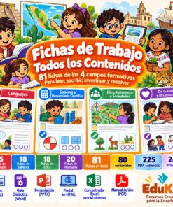 Fichas de Trabajo para Primaria 4.° Grado | 81 Fichas, 80 Contenidos y 225 PDA
