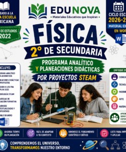 Física 2° Secundaria NEM 2026-2027 | Programa Analítico y Planeaciones por Proyectos STEAM | Word Editable