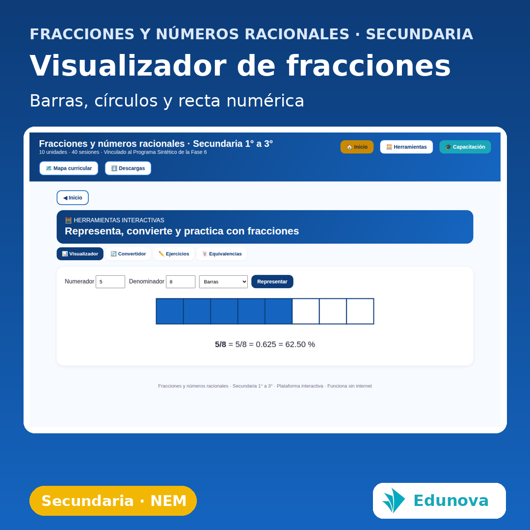 Fracciones y Números Racionales Secundaria 1° | Ejercicios Interactivos, Juegos y Recursos NEM Fase 6 3 Fracciones y Números Racionales Secundaria 1° | Ejercicios Interactivos, Juegos y Recursos NEM Fase 6 - Imagen 3