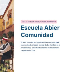 Guía de Apoyo Promoción Vertical Función Directiva Educación Primaria- USICAMM 2026 - 2027 + (Simulador 90 Reactivos 47 Un grupo de adultos y niños se sientan alrededor de una mesa al aire libre, en un colorido patio, compartiendo comida y charlando. El entorno es luminoso y acogedor, con edificios amarillos y rojos y plantas de fondo. El texto en español aparece a la derecha.