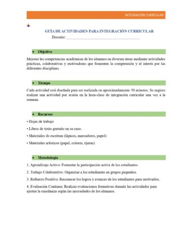GUIA DE ACTIVIDADES PARA INTEGRACIÓN CURRICULAR EN SECUNDARIA - Image 2