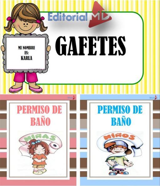 gafetes escolares para imprimir