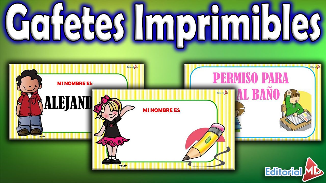 Gafetes Para Niños (Para Imprimir)