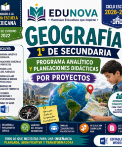 Geografía 1° Secundaria NEM 2026-2027 | Programa Analítico y Planeaciones por Proyectos | Word Editable