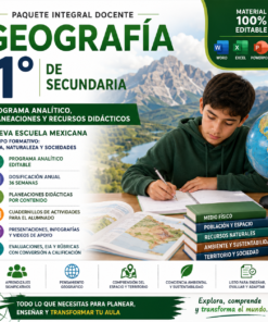Geografía 1° Secundaria NEM 2026-2027 | Programa Analítico, Planeaciones y Recursos Didácticos | Word Editable
