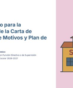 Gráfico digital con texto en español sobre apoyo para crear una declaración de propósitos y un plan de mejora, dirigido a directores académicos. A la derecha, ilustración de un edificio escolar con una bandera en la parte superior.