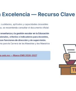 Ilustración de un profesor varón en un escritorio con el letrero 