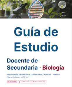 Guía de Estudio Admisión Biología Educación Secundaria- USICAMM 2026 - 2027 + (Simulador 90 Reactivos) 7 Portada de una guía de estudio titulada